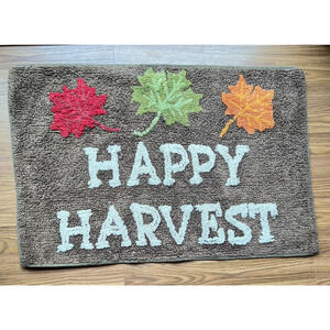 Autumn Fall HAPPY HARVEST Home Floor Door Mat Kitchen Bath Farmhouse 20x30